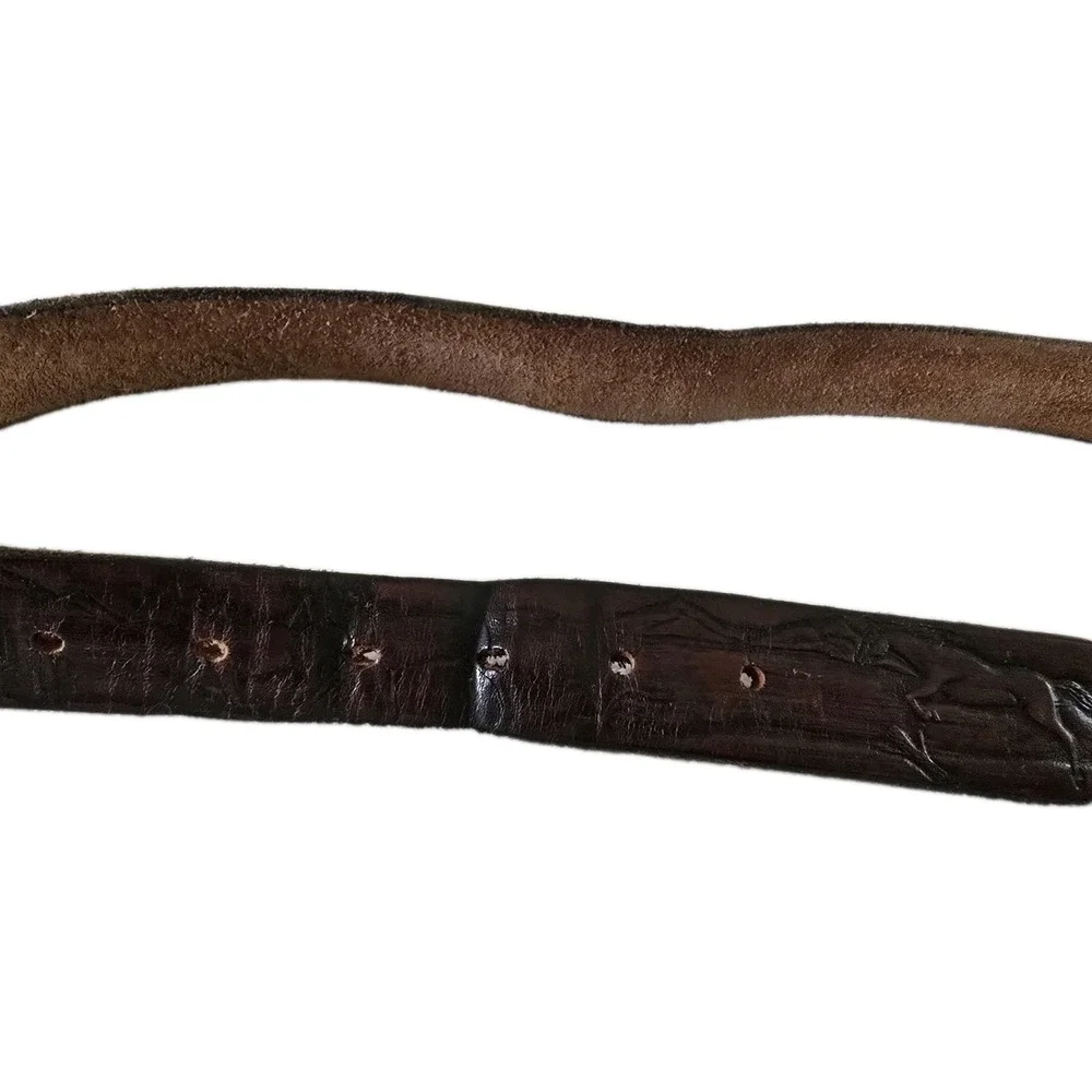 Men Vintage Leather Embossed Belt 